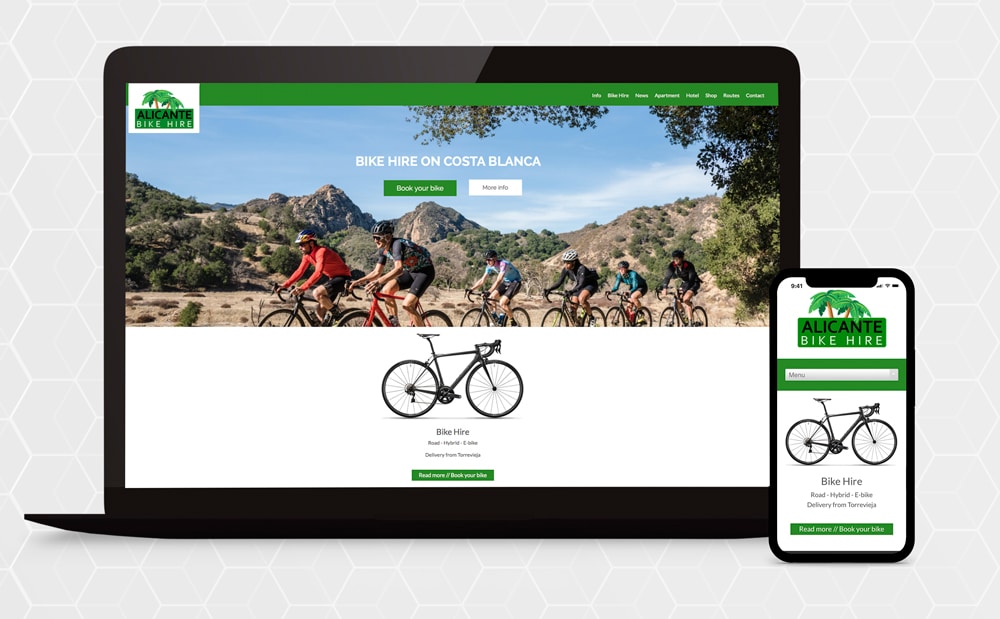 Mobilvenlig hjemmeside - Alicante Bike Hire