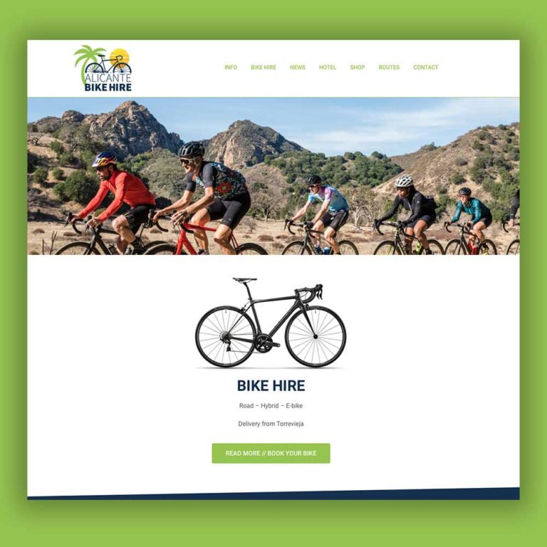 Redesign hjemmeside Alicante Bike Hire