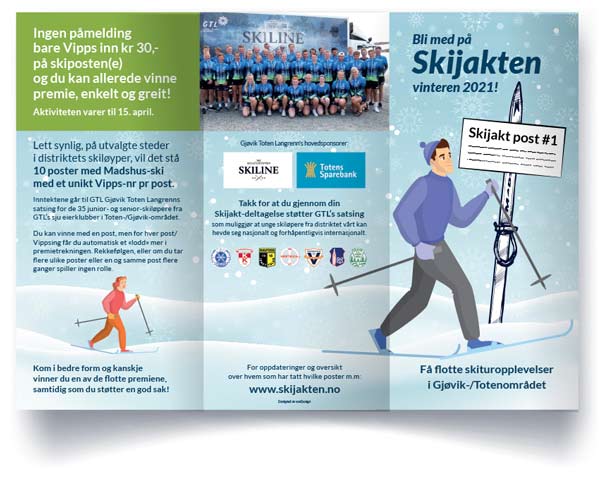 Skijakten Gjøvik vinteren 2021 Brosjyre designet av essDesign