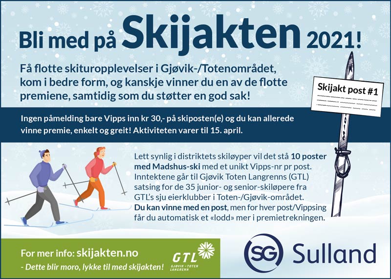 Skijakten 2021 Avisannonse - Sulland Gjøvik