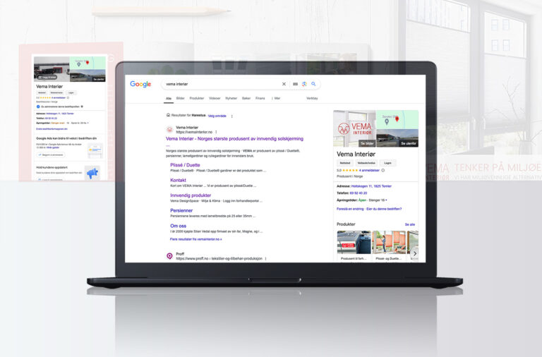 essdesign Google Business Profil for Vema Interiør